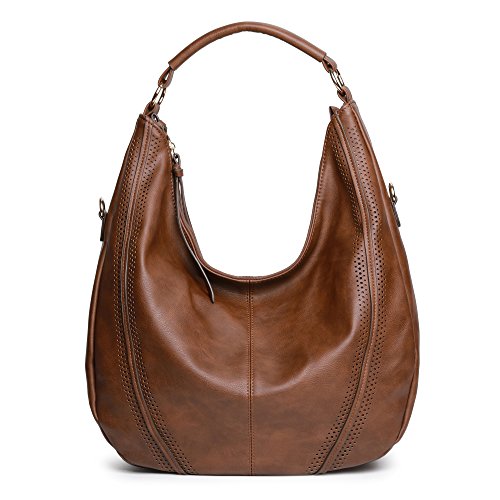 Hobo Bags for Women Large Handbags Designer Purses PU Leather Oversized Crossbody Shoulder Totes Stylish (Brown)