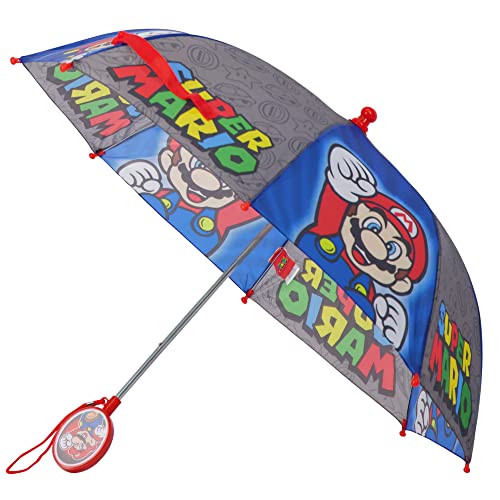 Nintendo Kids Umbrella, Super Mario Rain Wear For Boys Ages 3-6