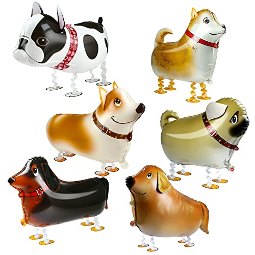 KESOTO 6pcs Fun Walking Animal Balloons, Dog Balloons for Kids Birthday Party Decorations Puppy Birthday Party Supplies for Kids