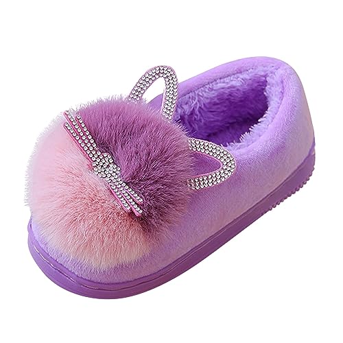 2-10T Little Boys Slippers Kids Girls Cartoon Plush Shoes Indoor Home Warm Cute Cotton Street Shoes Toddler Slippers