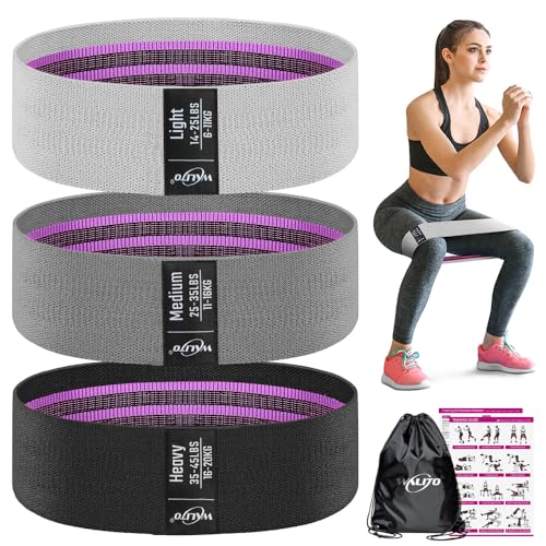 WALITO Resistance Bands for Legs and Butt, Fabric Exercise Loop Bands Yoga, Pilates, Rehab, Fitness and Home Workout, Strength Bands for Booty