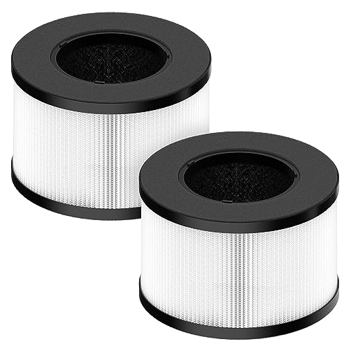 BS-03 True HEPA Replacement Filter for PARTU and Slevoo BS-03 HEPA Air Purifier Part U & Part X, 3-in-1 Filtration System, 2 Pack