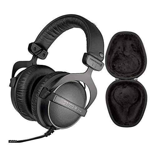 beyerdynamic DT 770M Headphones (80 Ohm) with Hard Shell Headphone Case Bundle (2 Items)