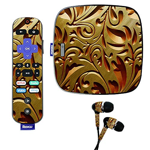 MightySkins Skin for Roku Ultra - Mosaic Gold | Protective, Durable, and Unique Vinyl Decal wrap Cover | Easy to Apply, Remove, and Change Styles | Made in The USA