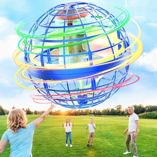 Flying Orb Ball 2023 Galaxy Cosmic Globe UFO Boomerang Hover Ball Galatic Fidget Spinner Mini Drone Cool Toys Birthday Gift Ideas for 6 7 8 9 10+ Year Old Boys Girls Teens Indoor Outdoor(Blue)