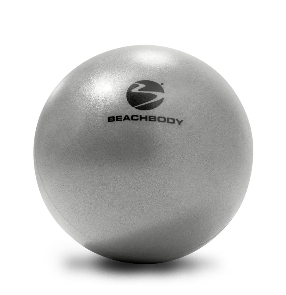 BODi Core Ball for Core Strengthening, 8' Small Exercise Ball, Home Gym Workout Equipment for Yoga, Pilates, Fitness, Lightweight Durable & Easy to Grip, Inflation Straw and Plug Included, Silver