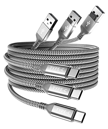 Elebase USB Type C Charger Cable 3 Pack 1.5/3.3/6.6FT,Charging Power Cord for iPhone 15 Pro Max,Car Play,Samsung Galaxy Note 8 9 10 20 S10 S9 S8 S10E Plus S24 S23 S22 22 Ultra,Tab A7 Lite, A54,Z Flip