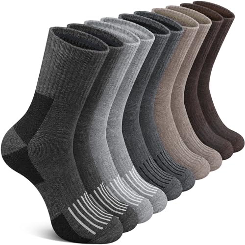 SIMIYA Wool Socks for Men, Warm Thermal Winter Socks for Cold Weather - Cozy Work Boot Hiking Crew Sock (5 Pairs, Size 7-13)