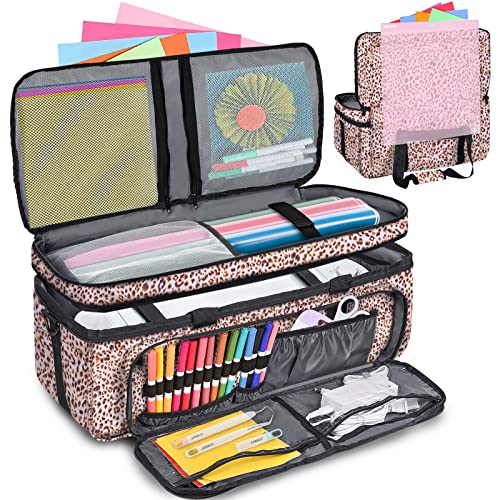 IMAGINING Carrying Case for Cricut Maker 3, Cricut Bag with Cover for Cricut Explore Air 2, Explore 3, Cricut Storage Organizer with Pockets for Cricut Accessories and Suppliers, Cricut Mat, Tools
