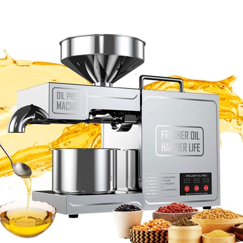 Anatole Oil Press Machine Electric Seed Oil Maker Stainless Steel 820W Automatic Kitchen Oil Extractor for Commercial Home Use 110V US Plug
