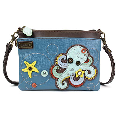 CHALA Mini Crossbody/Purse with Convertible Strap Stylish, Compact, Versatile - Octopus - blue