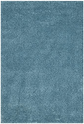 SAFAVIEH California Shag Collection Area Rug - 8' x 10', Turquoise, Non-Shedding & Easy Care, 2-inch Thick Ideal for High Traffic Areas in Living Room, Bedroom (SG151-5858)