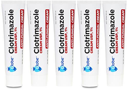 (5 pack) Globe Clotrimazole 1% Cream (1 oz) Relieves the itching, burning, cracking and scaling associated Athletes Foot, Jock Itch, Ringworm and more.