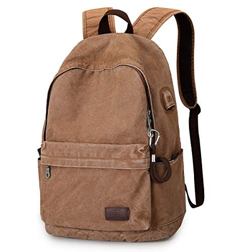 Muzee Canvas Backpack Lightweight Travel Daypack Student Rucksack Laptop Backpack