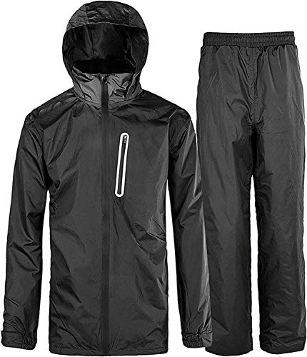 SWISSWELL Men's Rain Suit Waterproof Lightweight Hooded Rainwear for Golf, Hiking, Travel, Running