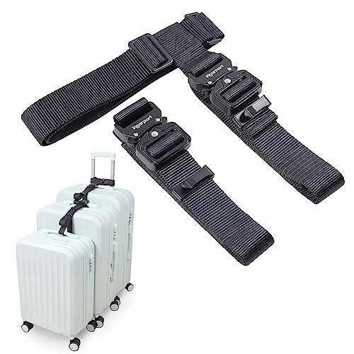 Vigorport Luggage Straps, Straps for Suitcase, Add A Bag Adjustable Attachment Accessories for Connect Your 3 Luggage Together(1.25'' Width M Size)