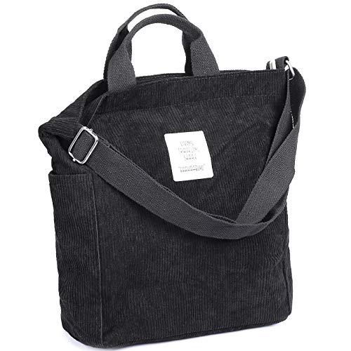 WantGor Large Tote Bag for Woman, Women's Crossbody Shoulder Handbags Big Capacity Shopping Bag (Black)