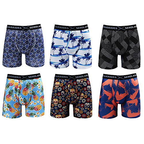 Warriors & Scholars | Mens boxer briefs Boxer for men pack of 6 Printed underwear Boys Stylish shorts