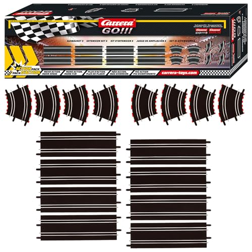 Carrera 61614 GO!!! and Digital 143 Extension Set 3 Add On Parts Includes Straights Curves High Curves, Medium