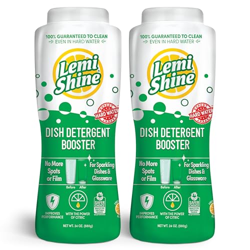 Lemi Shine Dish Detergent Booster, Hard Water Stain Remover, Multi-Use Citric Acid Cleaner (1.5 Pound (Pack of 2))