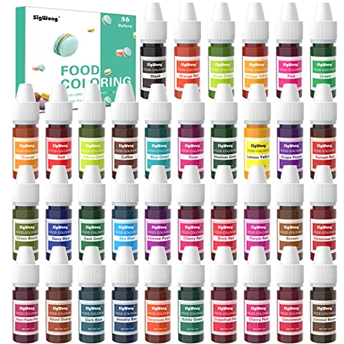 Food Coloring - 36 Color Concentrated Liquid Food Coloring Set - Neon Liquid Food Color Dye for Baking, Decorating, Icing, Cooking, Slime Making Kit and DIY Crafts, 6ml Bottles (0.25 Fl. Oz)