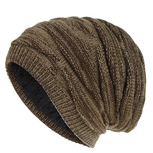Knitted Skiing Warm Hats Unisex Fashion Hat Keep Winter Cotton Plush Baseball Caps Designs Hat (Khaki, One Size)