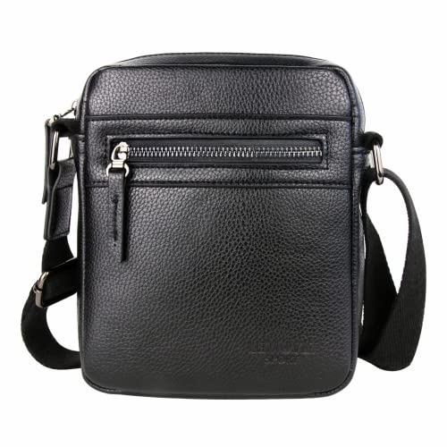 Lemuvlt Small Messenger Bag for Men PU Leather Crossbody Bag Mens Purse Shoulder Satchel Handbags Gift Man (Black)…