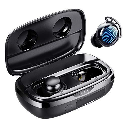 Tribit Wireless Earbuds, 110H Playtime Bluetooth 5.3 IPX8 Waterproof Touch Control True Wireless Bluetooth Earbuds with Mic Earphones in-Ear Deep Bass Built-in Mic Bluetooth Headphones, FlyBuds 3