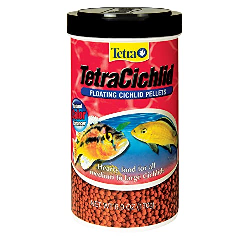 TetraCichlid fish Floating Cichlid Pellets 6 Ounces, Nutritionally Balanced Diet (77063)