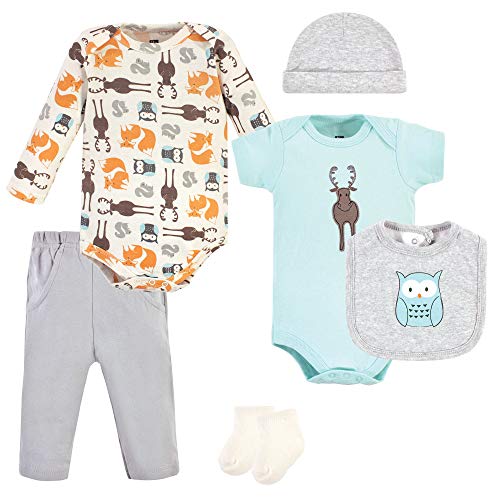 Hudson Baby Unisex Baby Cotton Layette Set, Moose, 3-6 Months