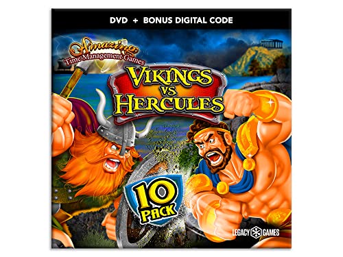Legacy Games Time Management Games for PC: Vikings vs. Hercules (10 Game Pack) - PC DVD with Digital Download Codes