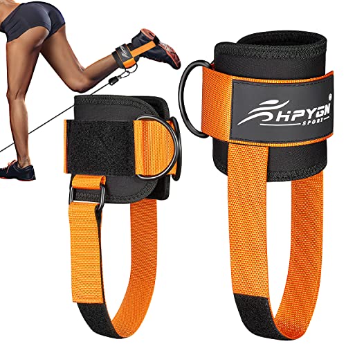 HPYGN Ankle Strap for Cable Machine, Padded Ankle Straps for Cable Machine Kickbacks, Glute Workouts, Leg Extensions, Curls, Booty Hip Abductors Exercise, Adjustable Comfort Ankle Cuff for Gym