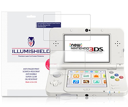 ILLUMISHIELD Screen Protector Compatible with New Nintendo 3DS (Standard Version,2015)(3-Pack) Clear HD Shield Anti-Bubble and Anti-Fingerprint PET Film