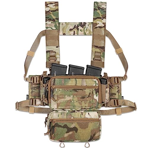 ACETAC S.O.P. Tactical Chest Rig with 5.56/7.62 Magazine Pouch Holder, Pistol Pouch, Wing Pouch, Molle Dangler Pouch