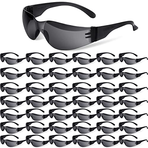 100 Pairs Safety Glasses Goggles Bulk Safety Sunglasses Protective Eyewear Eye Protection for Men and Women Work Lab Construction Carpentry Shooting (Dark Black)