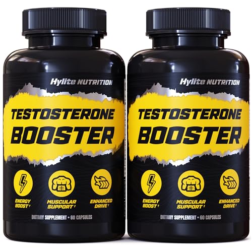 Testosterone Booster - Testosterone Supplement for Men - Male Enhancing Pills for Muscle Growth, Libido, Stamina, Strength - Tongkat Ali Muscle Builder Workout Supplement - Total T Test Boost - 2 PACK