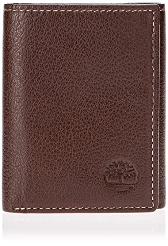 Timberland mens Leather Trifold With Id Window Tri Fold Wallet, Brown (Blix), One Size US