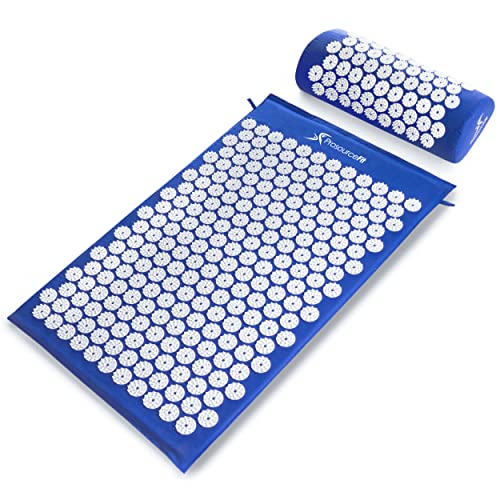 ProsourceFit Acupressure Mat and Pillow Set for Back/Neck Pain Relief and Muscle Relaxation