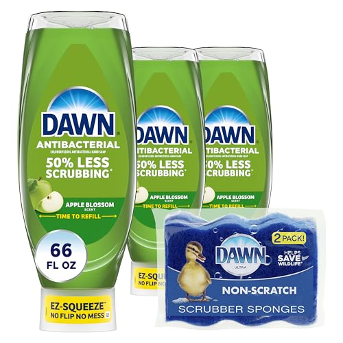 Dawn Ultra Anti-Bacterial EZ-Squeeze Hand Soap, Apple Blossom, 3x22 Fl Oz