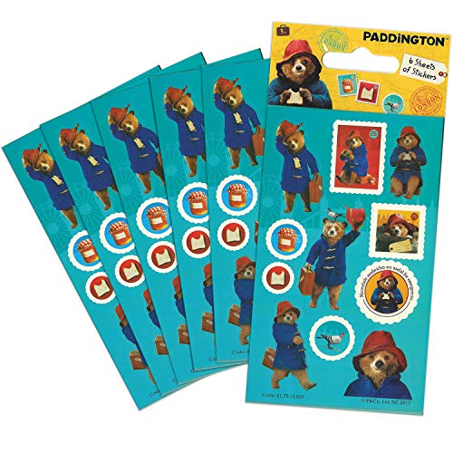 Paper Projects 01.70.15.037 Paddington Bear Movie Party Bag Sticker Pack (6 Sheets), Blue, 12.5cm x 7.5cm