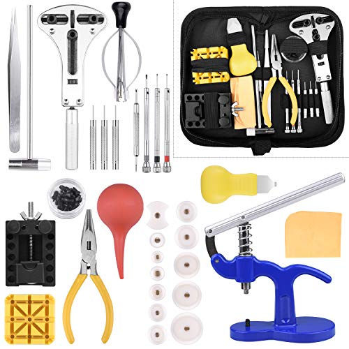 Longruner Watch Repair Tool Kit, Professional Portable Watch Tools Back Opener Sets Watch Replacement Tool Kit, Watches Link Remover Kit Set with Bag