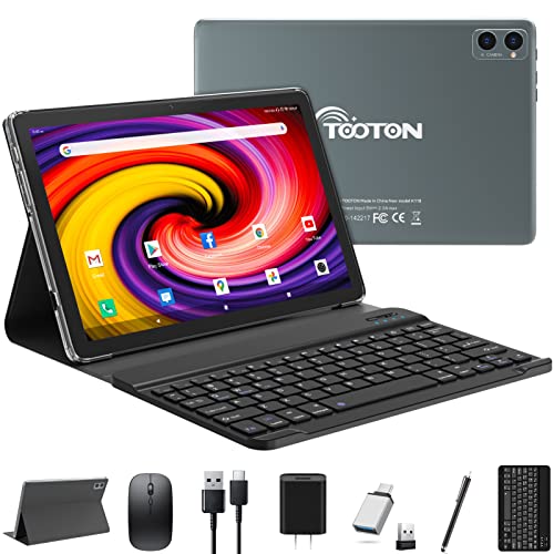 2024 Tablet 10.1 Inch 2 in 1 Android Tablet with keyboard Octa-Core Processor 128GB Storage 1TB Expandable, 13+8MP Dual Camera, Newest Tablets PC with Case Mouse Stylus Support 5G WiFi, IPS FHD Screen