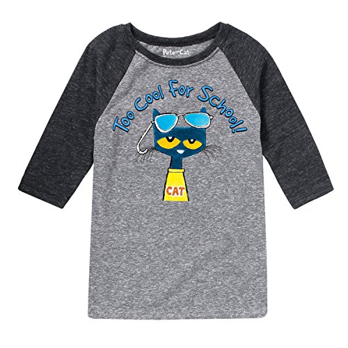 Pete the Cat - Too Cool for School Multi - Youth Raglan - Size Small