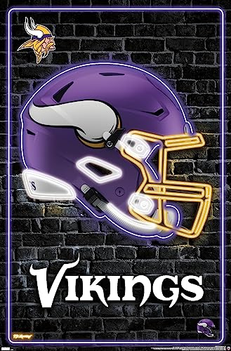 Trends International NFL Minnesota Vikings - Neon Helmet 23 Wall Poster