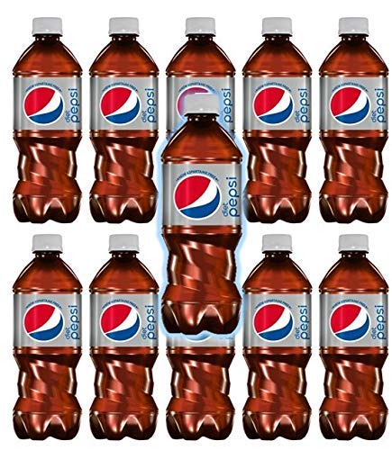 Diet Pepsi Soda 20oz Bottles (Pack of 10, Total of 200 Fl Oz)