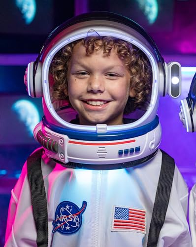 AEROSQUAD-Kids Astronaut Helmet, NASA Kids Space Helmet with LED Lights, Movable Visor & Mission Sounds- Toddler Space Helmet, Halloween Role Play for Boys & Girls (Helmet only)