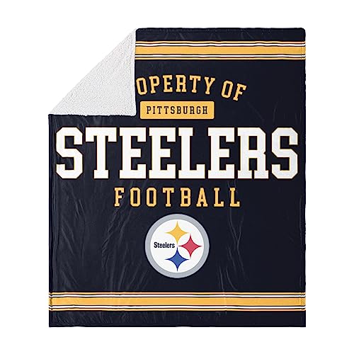 FOCO Pittsburgh Steelers NFL Team Property Of Sherpa Fleece Blanket