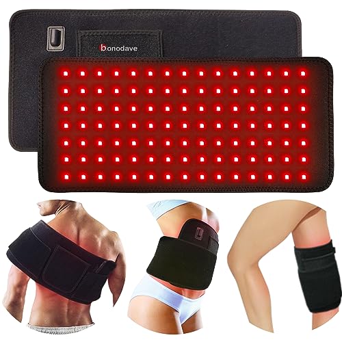 Red Light Therapy Infrared Light Therapy Pad for Body Pain NIR Deep Therapy for Back Knee Hands Feet Relief Portable 660nm 850nm Home Heating Light Therapy Wrap Belt Gift for Women Men