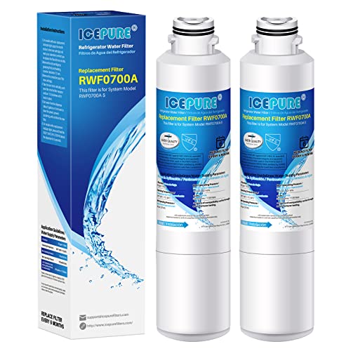 ICEPURE DA29-00020B Refrigerator Water Filter Replacement for Samsung RF28HFEDBSR, RF263BEAESR, HAF-CIN, RF263BEAESR, DA97-08006A, RF261BEAESR, DA29-00020A, RF28JBEDBSG, 46-9101, 2PACK