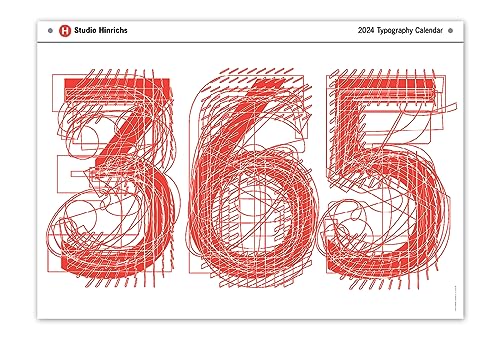 Small 2024 365 Typographic Wall or Desk Calendar (12'x18')